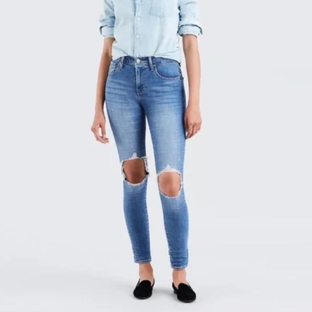 Levi 721 High Rise Ripped Skinny Jeans - Picture 6 of 6
